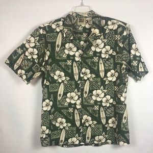 WINNIE FASHIONS Men's Green Hawaiian Floral Turtle